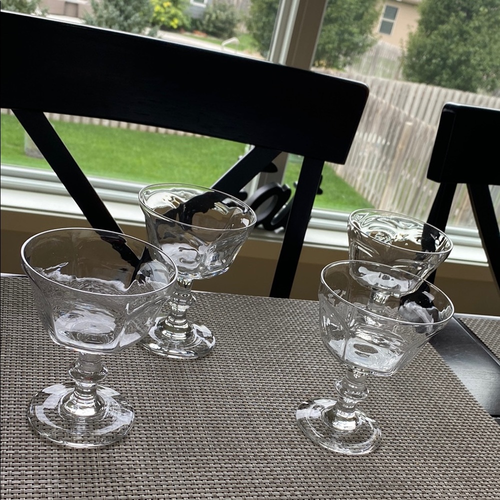 Vintage Set Of 4 Lenox “Antique Clear” Tall Sherbet Champagne Glasses!